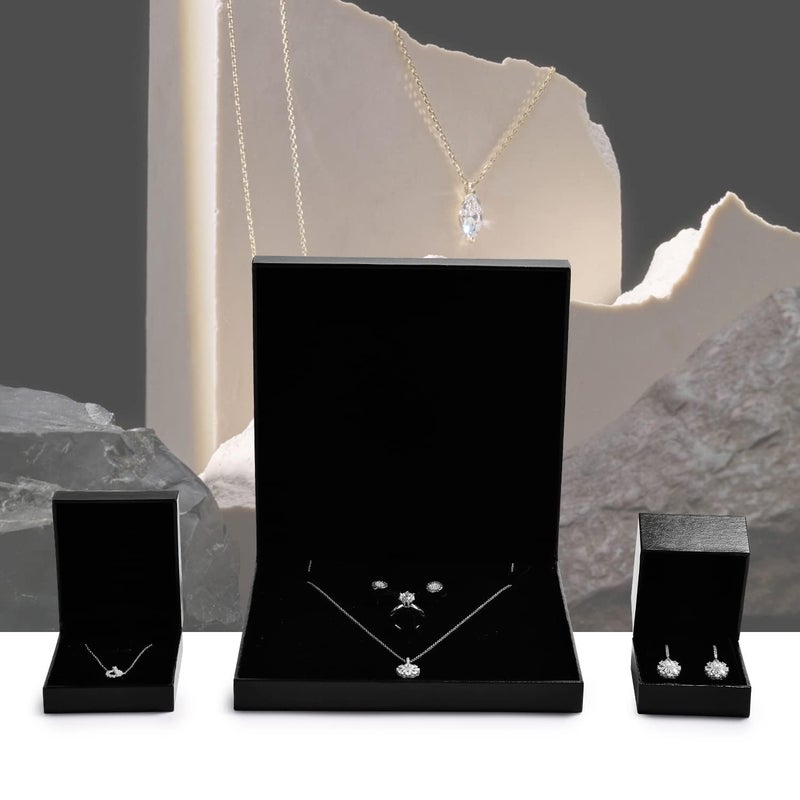 Oirlv Black Velvet Earring Gift Box- Wedding Anniversary or Engagement Earrings Jewelry Presentation Case - Image 3
